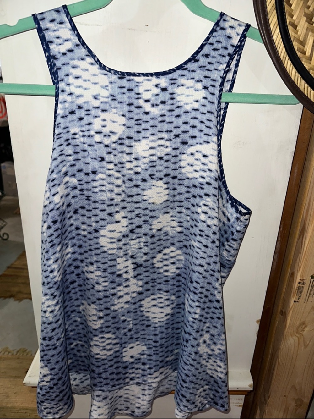 Lou & Grey Blue and White Flowy Blouse